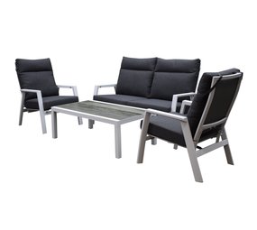AVH-Collectie Vegas stoel bank loungeset 4 delig verstelbaar aluminium wit AVH-Collectie Vegas stoel bank loungeset 4 delig verstelbaar aluminium wit
