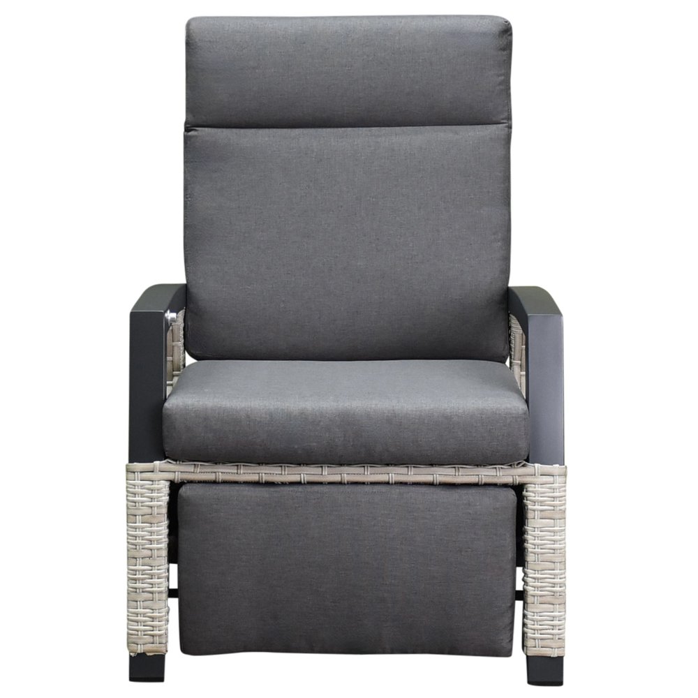 AVH-Collectie Dallas lounge tuinstoel verstelbaar met voetensteun grijs AVH-Collectie Dallas lounge tuinstoel verstelbaar met voetensteun grijs