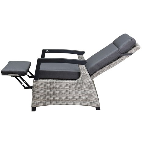 AVH-Collectie Dallas lounge balkonset 2 delig verstelbaar met verstelbare voetenbanken grijs AVH-Collectie Dallas lounge balkonset 2 delig verstelbaar met verstelbare voetenbanken grijs