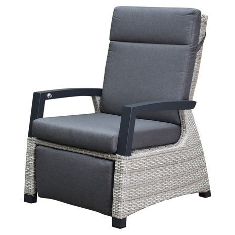 AVH-Collectie Dallas lounge balkonset 2 delig verstelbaar met verstelbare voetenbanken grijs AVH-Collectie Dallas lounge balkonset 2 delig verstelbaar met verstelbare voetenbanken grijs