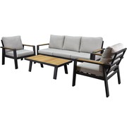 AVH-Collectie Lola stoel bank loungeset 4 delig antraciet aluminium