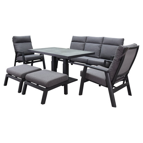AVH-Collectie Vegas stoel bank dining loungeset 6 delig verstelbaar aluminium AVH-Collectie Vegas stoel bank dining loungeset 6 delig verstelbaar aluminium