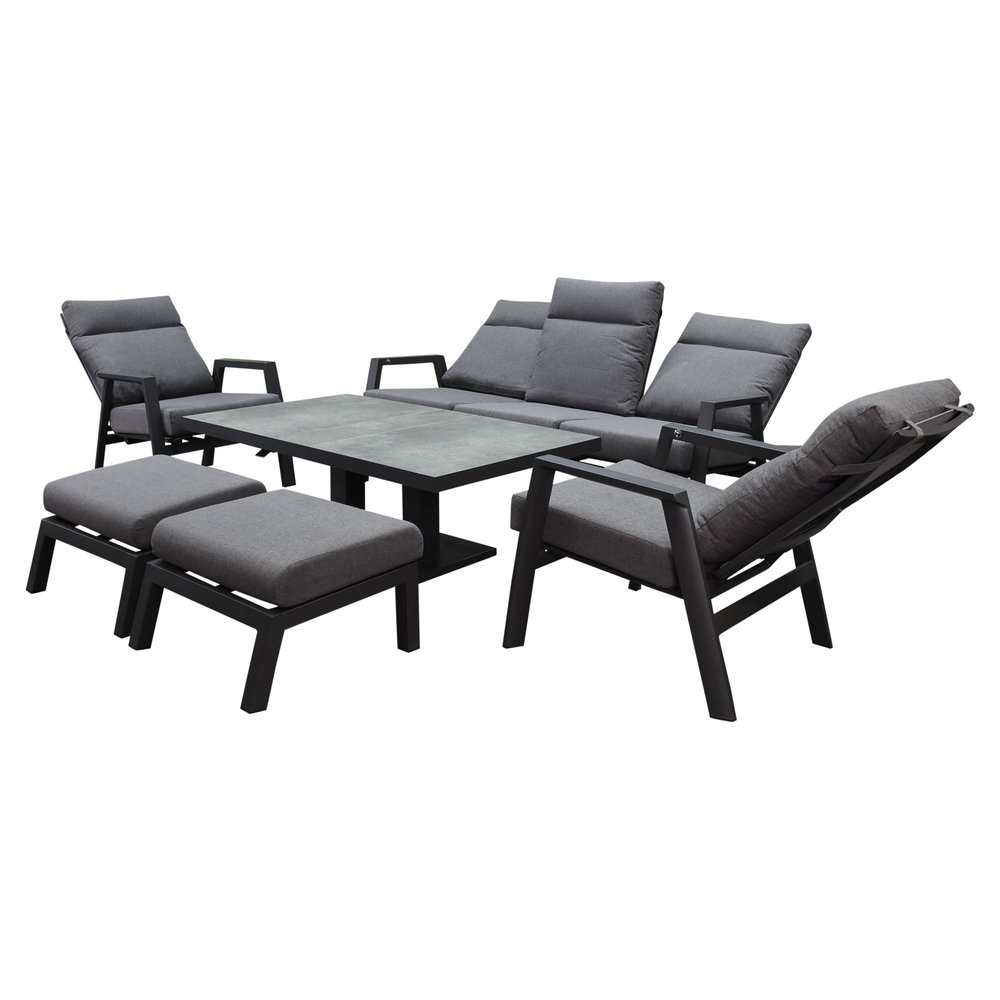 AVH-Collectie Vegas stoel bank dining loungeset 6 delig verstelbaar aluminium AVH-Collectie Vegas stoel bank dining loungeset 6 delig verstelbaar aluminium