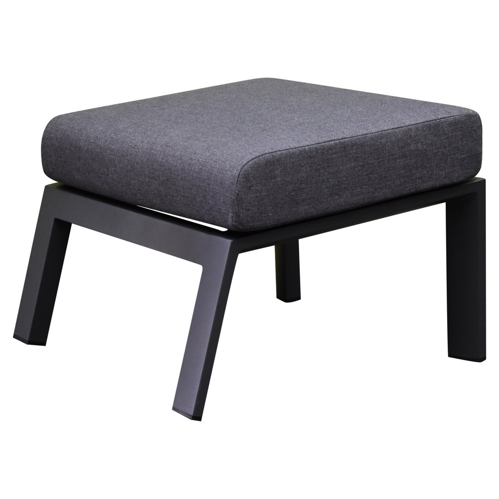 Fauteuil met voetenbankje stof donkergrijs