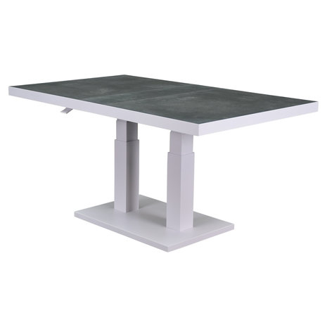 AVH-Collectie Pacific lounge-diningtafel 140x85xH49-72 cm in hoogte verstelbaar aluminium wit AVH-Collectie Pacific lounge-diningtafel 140x85xH49-72 cm in hoogte verstelbaar aluminium wit