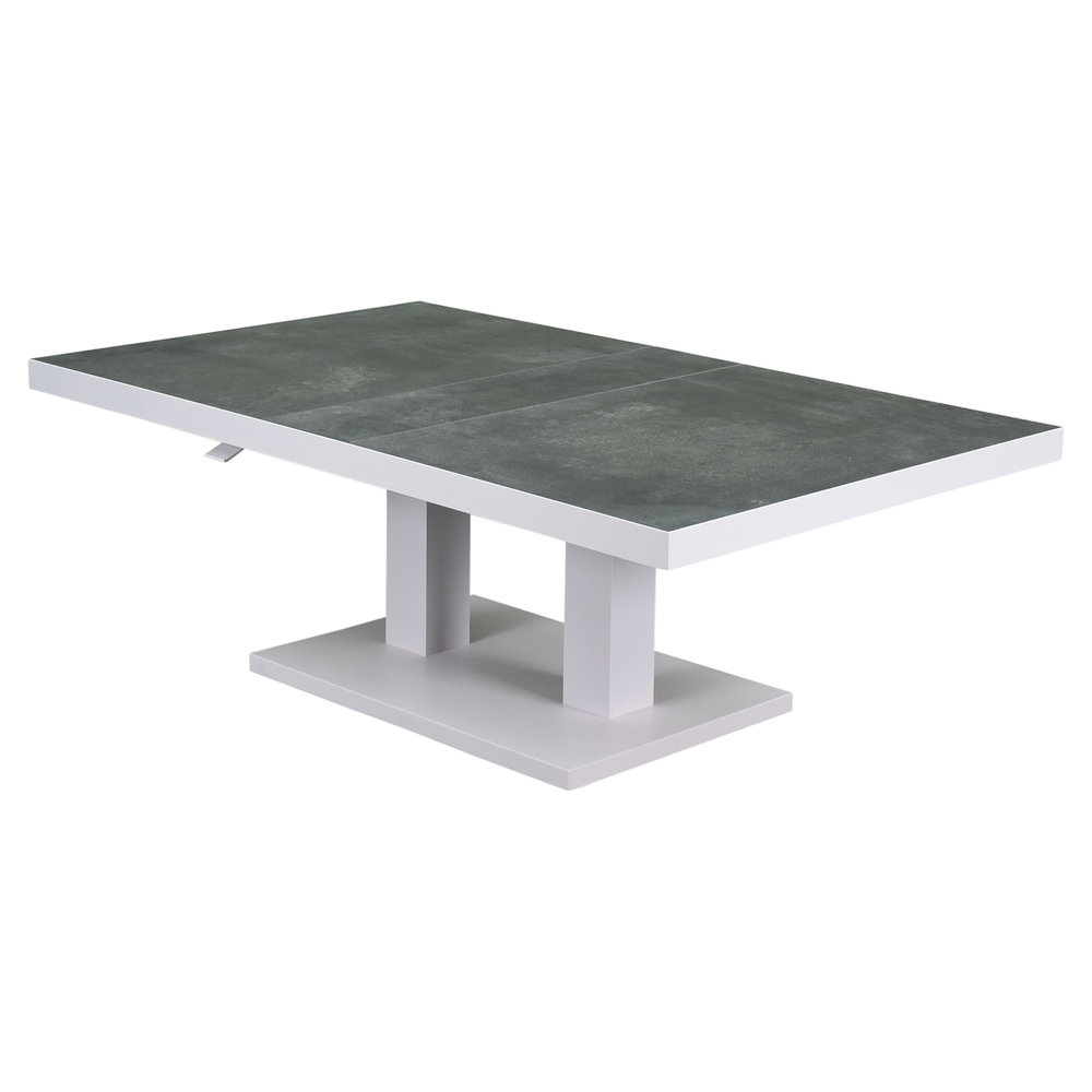 AVH-Collectie Pacific lounge-diningtafel 140x85xH49-72 cm in hoogte verstelbaar aluminium wit AVH-Collectie Pacific lounge-diningtafel 140x85xH49-72 cm in hoogte verstelbaar aluminium wit