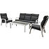 Vegas stoel bank loungeset 4 delig wit verstelbaar Vegas stoel bank loungeset 4 delig wit verstelbaar