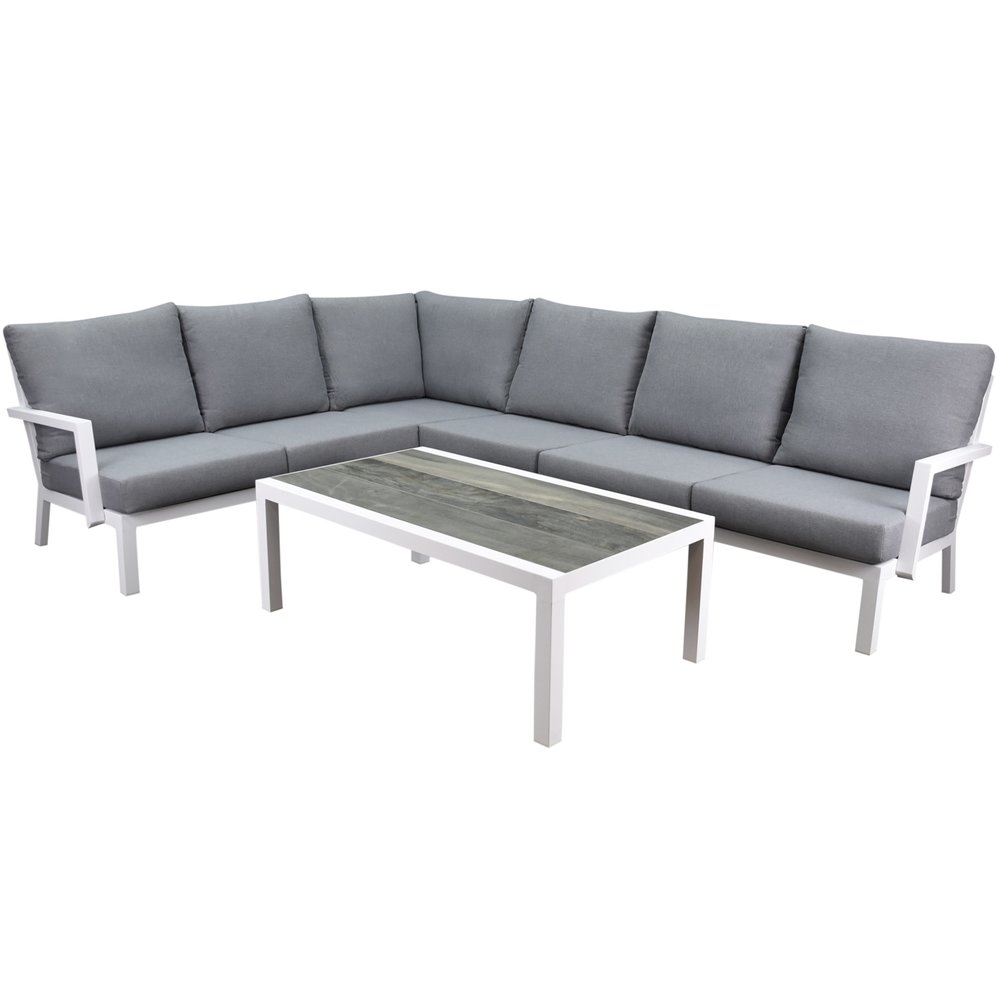 AVH-Collectie New york hoek loungeset 5 delig aluminium wit AVH-Collectie New york hoek loungeset 5 delig aluminium wit
