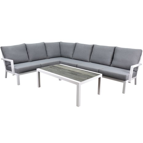 AVH-Collectie New york hoek loungeset 5 delig aluminium wit AVH-Collectie New york hoek loungeset 5 delig aluminium wit