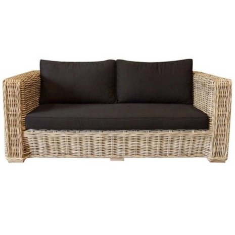 AVH-Collectie Nissah 2,5-zitsbank naturel rotan - olefin black - urecel foam AVH-Collectie Nissah 2,5-zitsbank naturel rotan - olefin black - urecel foam