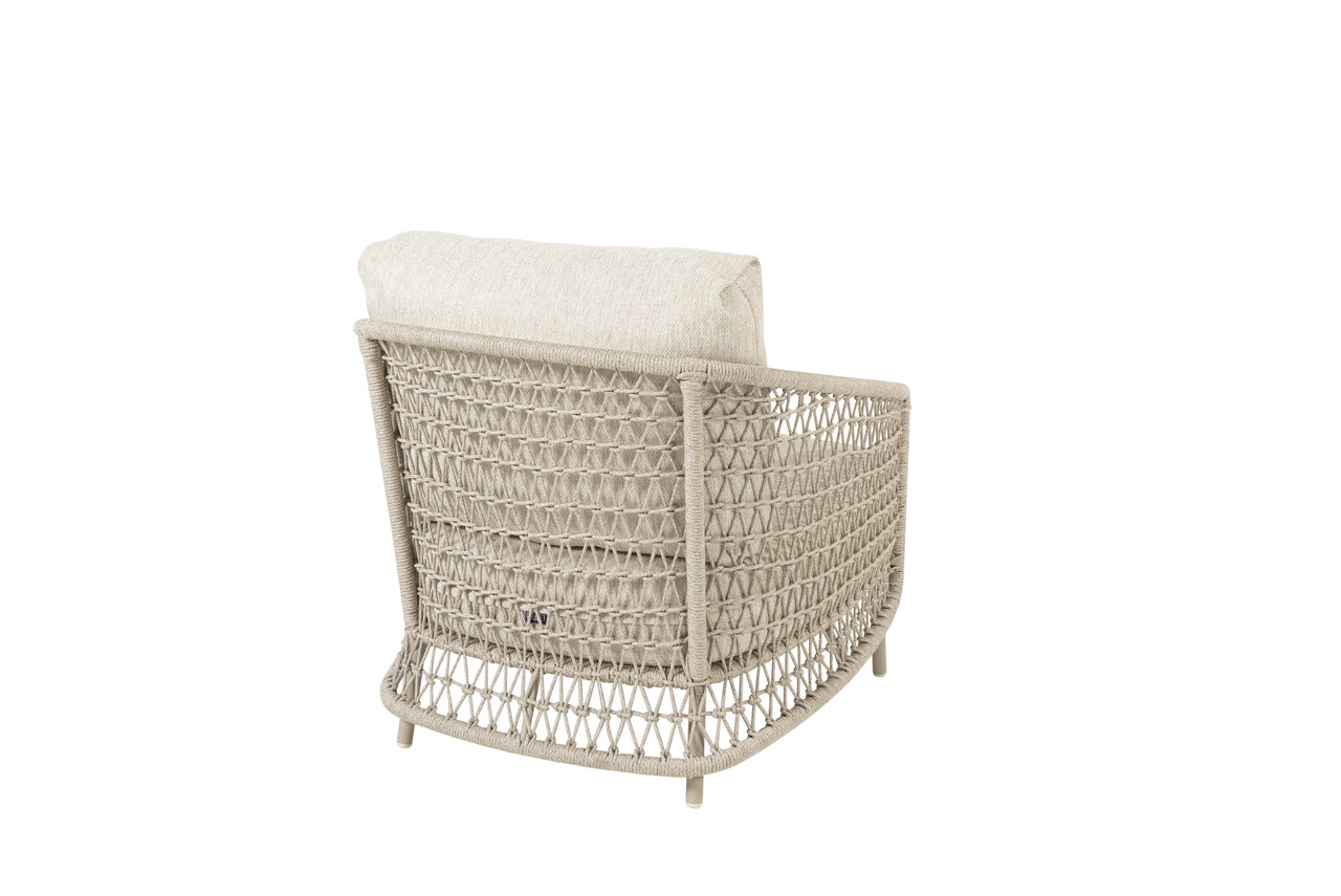 4 Seasons Outdoor Puccini lounge tuinstoel met 2 kussens latte 4 Seasons Outdoor