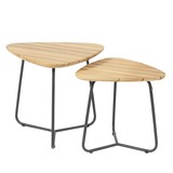 4 Seasons Outdoor Verdi set van 2 lounge tuintafels driehoekig aluminium teak 4 Seasons Outdoor Verdi set van 2 lounge tuintafels driehoekig aluminium teak