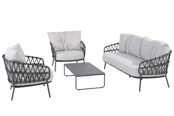 4 Seasons Outdoor Calpi stoel bank loungeset 4 delig rope 4 Seasons Outdoor 4 Seasons Outdoor Calpi stoel bank loungeset 4 delig rope 4 Seasons Outdoor