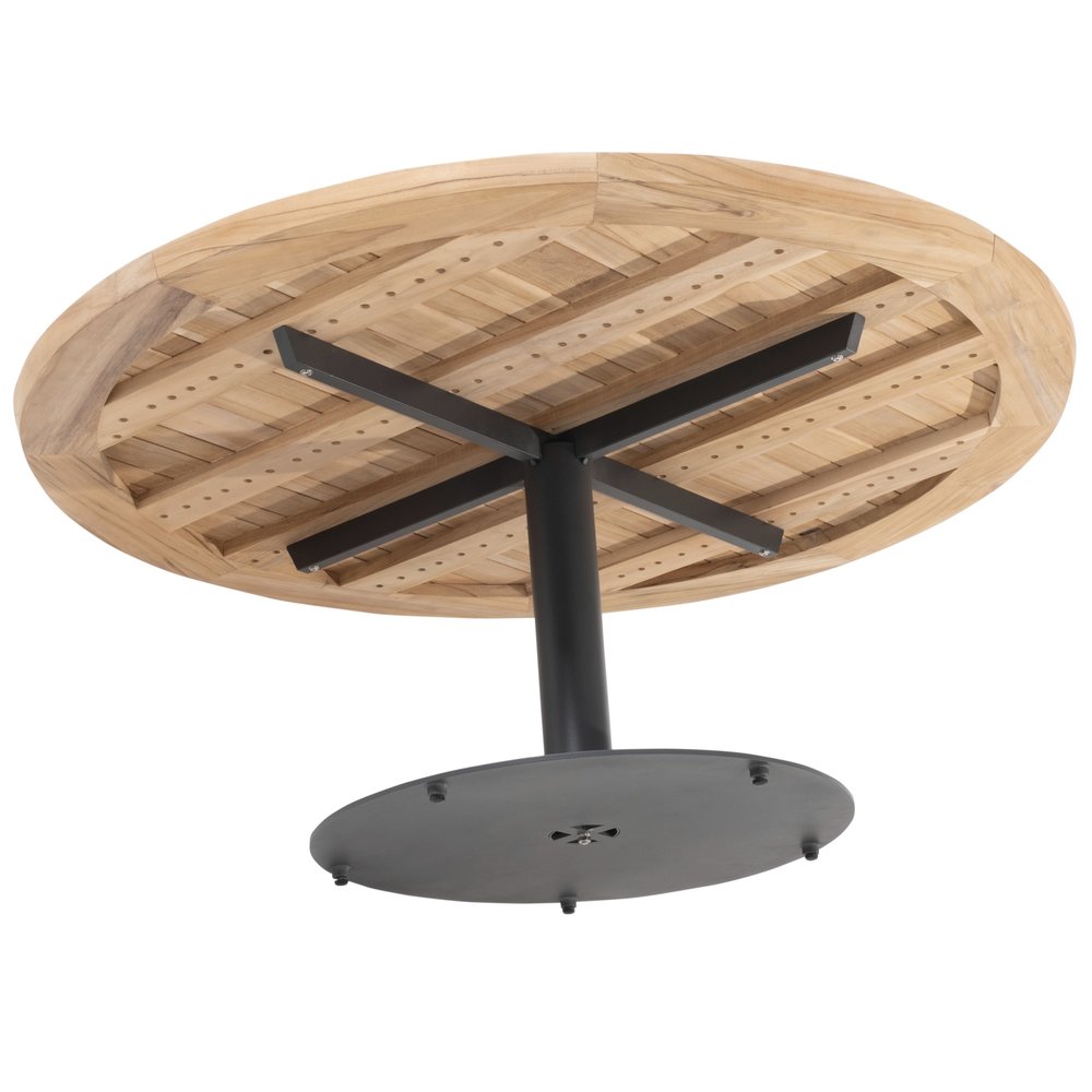 4 Seasons Outdoor Saba low dining teak tafel 160ØxH69 cm met antraciet onderstel Taste 4SO 4 Seasons Outdoor Saba low dining teak tafel 160ØxH69 cm met antraciet onderstel Taste 4SO