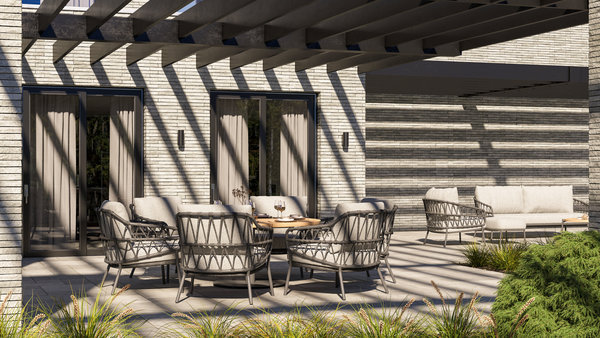 4 Seasons Outdoor Saba Calpi low dining tuinset 8 delig 160 cm rond 4 Seasons Outdoor 4 Seasons Outdoor Saba Calpi low dining tuinset 8 delig 160 cm rond 4 Seasons Outdoor