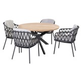 4 Seasons Outdoor Prado Calpi dining tuinset 130 cm rond 5 delig rope teak 4 Seasons Outdoor 4 Seasons Outdoor Prado Calpi dining tuinset 130 cm rond 5 delig rope teak 4 Seasons Outdoor