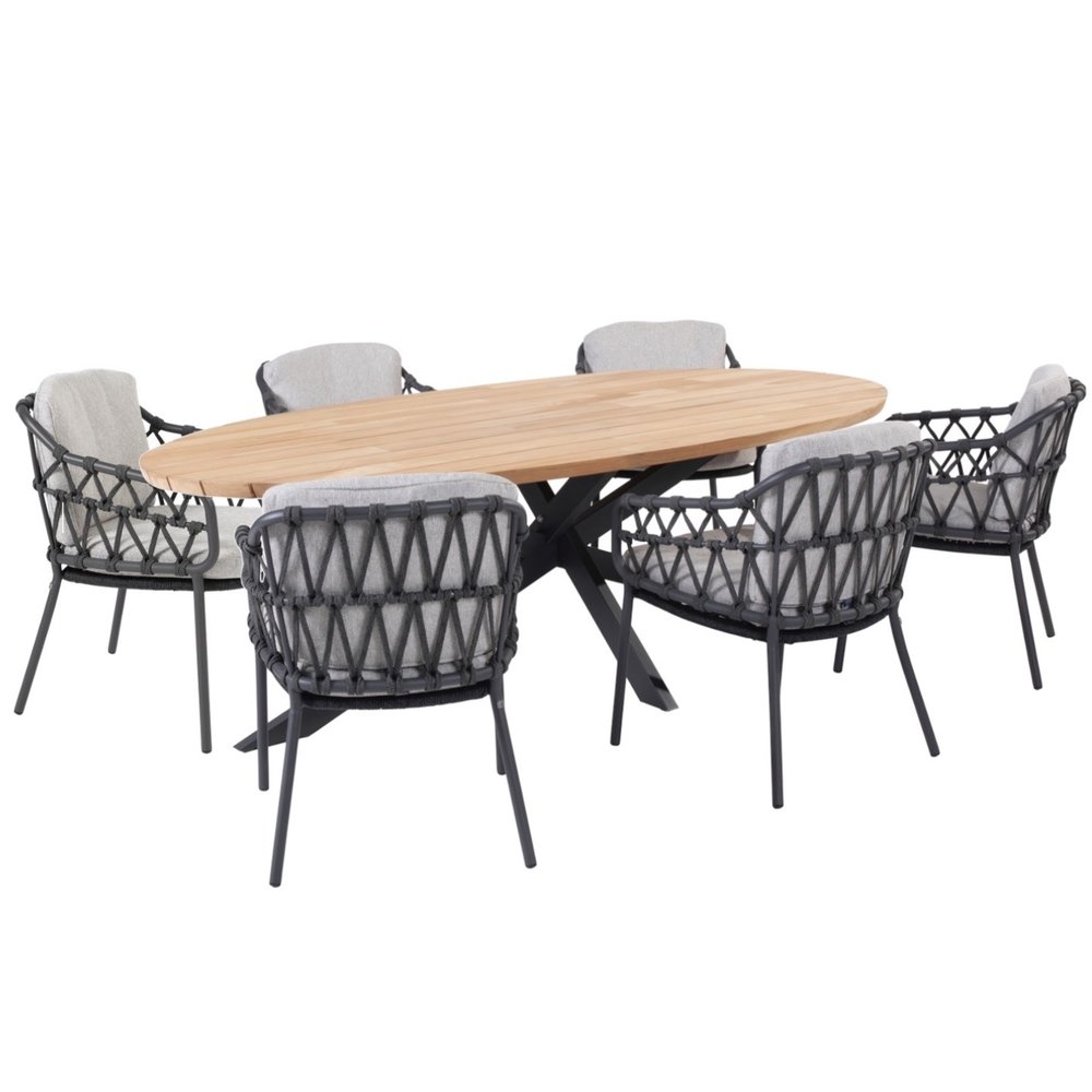 4 Seasons Outdoor Prado Calpi dining tuinset 240x115xH75 cm 7 delig antraciet 4 Seasons Outdoor 4 Seasons Outdoor Prado Calpi dining tuinset 240x115xH75 cm 7 delig antraciet 4 Seasons Outdoor