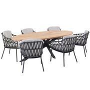 4 Seasons Outdoor Prado Calpi dining tuinset 240x115xH75 cm 7 delig antraciet 4 Seasons Outdoor