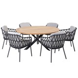 4 Seasons Outdoor Prado Calpi dining tuinset 160 cm rond 7 delig rope teak 4 Seasons Outdoor 4 Seasons Outdoor Prado Calpi dining tuinset 160 cm rond 7 delig rope teak 4 Seasons Outdoor