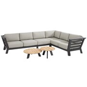 4 Seasons Outdoor Meteoro hoek loungeset 6 delig aluminium antraciet 4 Seasons Outdoor