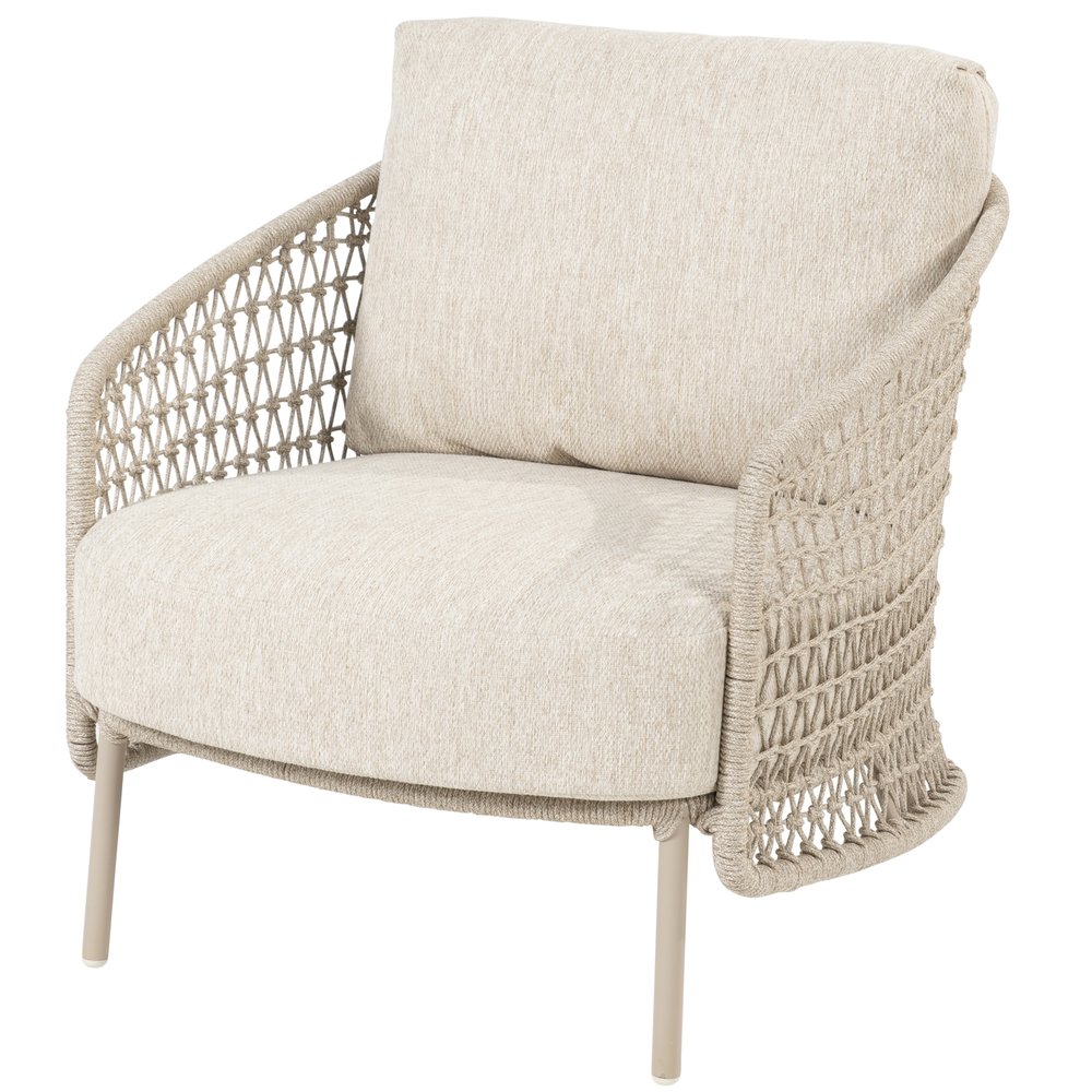 4 Seasons Outdoor Puccini lounge tuinstoel met 2 kussens latte 4 Seasons Outdoor