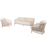 4 Seasons Outdoor Puccini stoel bank loungeset 3 delig rope latte 4 Seasons Outdoor