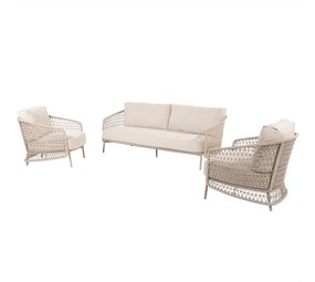 4 Seasons Outdoor Puccini stoel bank loungeset 3 delig rope latte 4 Seasons Outdoor 4 Seasons Outdoor Puccini stoel bank loungeset 3 delig rope latte 4 Seasons Outdoor