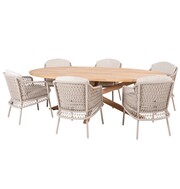 4 Seasons Outdoor Puccini Prado dining tuinset 240x115xH75 cm 7 delig latte 4 Seasons Outdoor