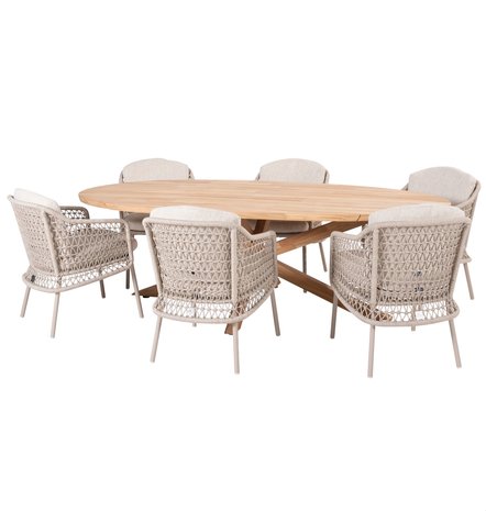 4 Seasons Outdoor Puccini Prado dining tuinset 240x115xH75 cm 7 delig latte 4 Seasons Outdoor 4 Seasons Outdoor Puccini Prado dining tuinset 240x115xH75 cm 7 delig latte 4 Seasons Outdoor