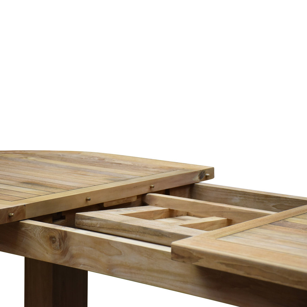 AVH-Collectie Ovaal uitschuifbare diningtafel 160-210x90xH77 cm teak bladdikte 4 cm (legs 12x12cm) AVH-Collectie Ovaal uitschuifbare diningtafel 160-210x90xH77 cm teak bladdikte 4 cm (legs 12x12cm)