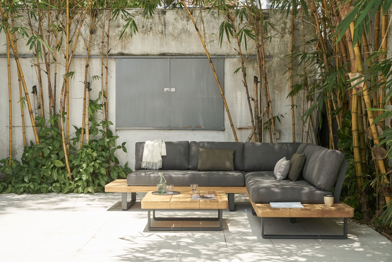 AVH-Collectie Manhattan hoek loungeset 3 delig aluminium teak AVH-Collectie Manhattan hoek loungeset 3 delig aluminium teak