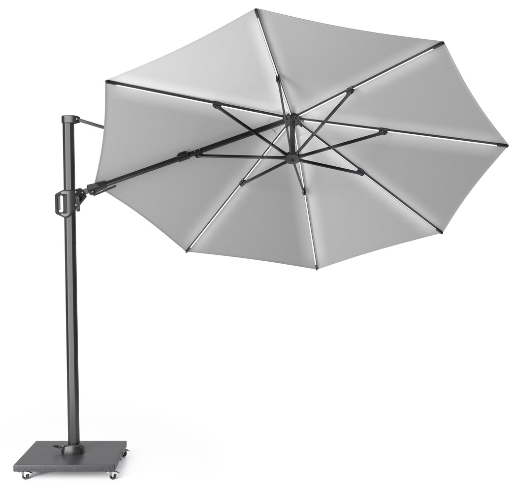 Platinum Challenger T2 glow zweefparasol 350 cm rond lichtgrijs Platinum Challenger T2 glow zweefparasol 350 cm rond lichtgrijs