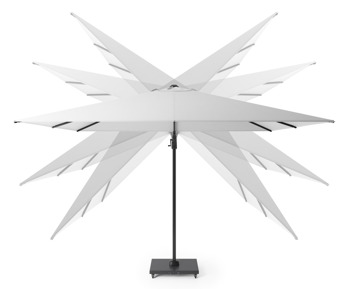 Platinum Challenger T2 glow zweefparasol 350 cm rond lichtgrijs Platinum Challenger T2 glow zweefparasol 350 cm rond lichtgrijs