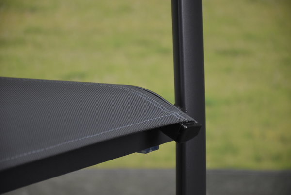 AVH-Collectie Set van 4 Malaga stapelbare tuinstoelen antraciet aluminium textileen AVH-Collectie Set van 4 Malaga stapelbare tuinstoelen antraciet aluminium textileen