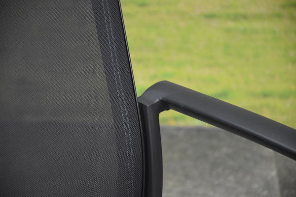 AVH-Collectie Set van 4 Malaga stapelbare tuinstoelen antraciet aluminium textileen AVH-Collectie Set van 4 Malaga stapelbare tuinstoelen antraciet aluminium textileen