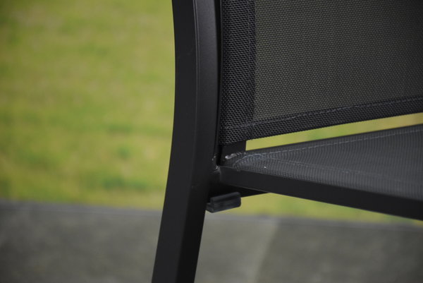 AVH-Collectie Set van 8 Malaga stapelbare tuinstoelen antraciet aluminium textileen AVH-Collectie Set van 8 Malaga stapelbare tuinstoelen antraciet aluminium textileen