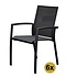 Set van 6 Malaga stapelbare tuinstoelen antraciet aluminium textileen Set van 6 Malaga stapelbare tuinstoelen antraciet aluminium textileen
