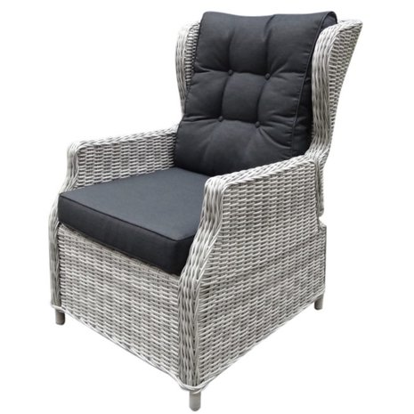 AVH-Collectie Ibiza lounge tuinstoel verstelbaar wit grijs AVH-Collectie Ibiza lounge tuinstoel verstelbaar wit grijs