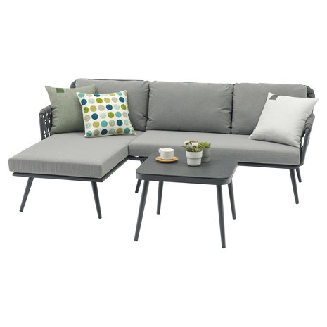 AVH-Collectie Ascona chaise longue loungeset 3 delig rope AVH-Collectie Ascona chaise longue loungeset 3 delig rope