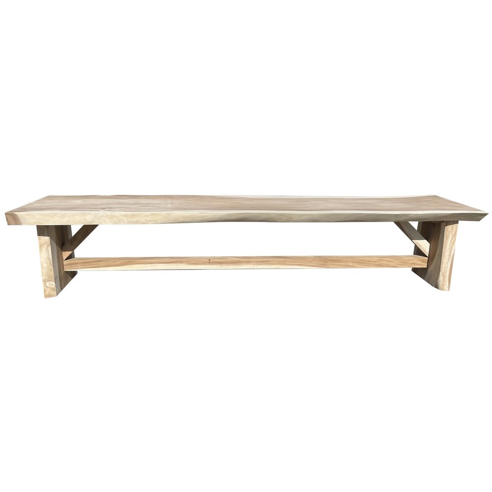 AVH-Collectie Boomstamtafel 400x90xH77,5 cm - bladdikte 10 cm geschoord AVH-Collectie Boomstamtafel 400x90xH77,5 cm - bladdikte 10 cm geschoord