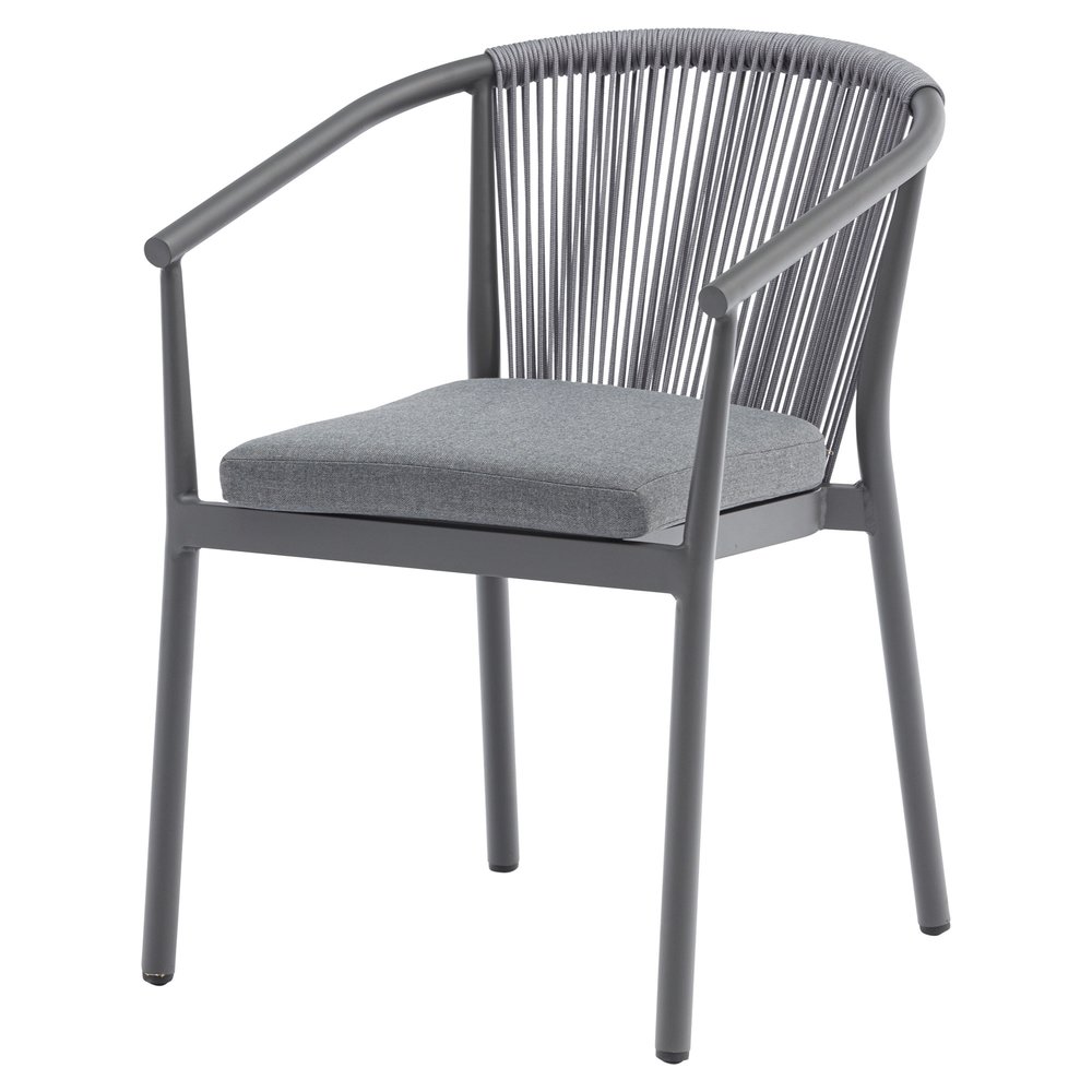 AVH-Collectie Apollo dining tuinstoel rope stapelbaar grijs