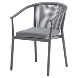 AVH-Collectie Apollo dining tuinstoel rope stapelbaar grijs