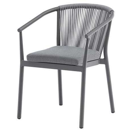 AVH-Collectie Apollo dining tuinstoel rope stapelbaar grijs