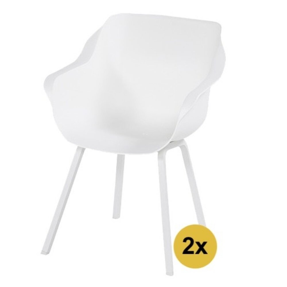 Hartman 2x Sophie Element dining tuinstoel wit Hartman Hartman 2x Sophie Element dining tuinstoel wit Hartman