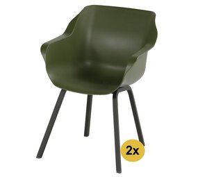 Hartman 2x Sophie Element dining tuinstoel mosgroen Hartman Hartman 2x Sophie Element dining tuinstoel mosgroen Hartman