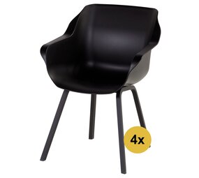 Hartman 4x Sophie Element dining tuinstoel zwart Hartman Hartman 4x Sophie Element dining tuinstoel zwart Hartman