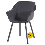 Hartman 2x Sophie Element dining tuinstoel antraciet xerix Hartman Hartman 2x Sophie Element dining tuinstoel antraciet xerix Hartman