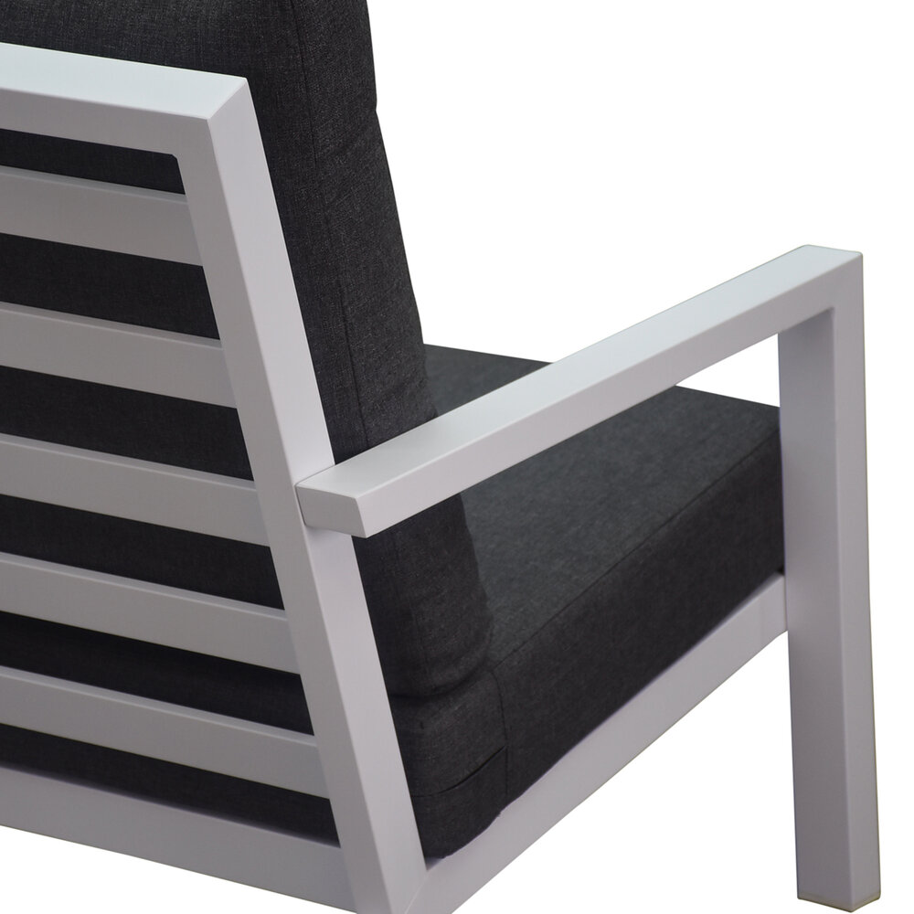 AVH-Collectie Malaga 3-zitsbank aluminium wit