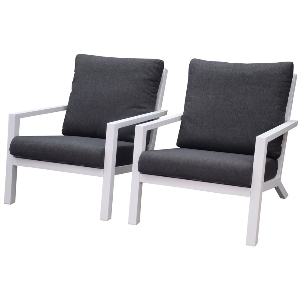 AVH-Collectie Malaga lounge balkonset 2 delig wit aluminium