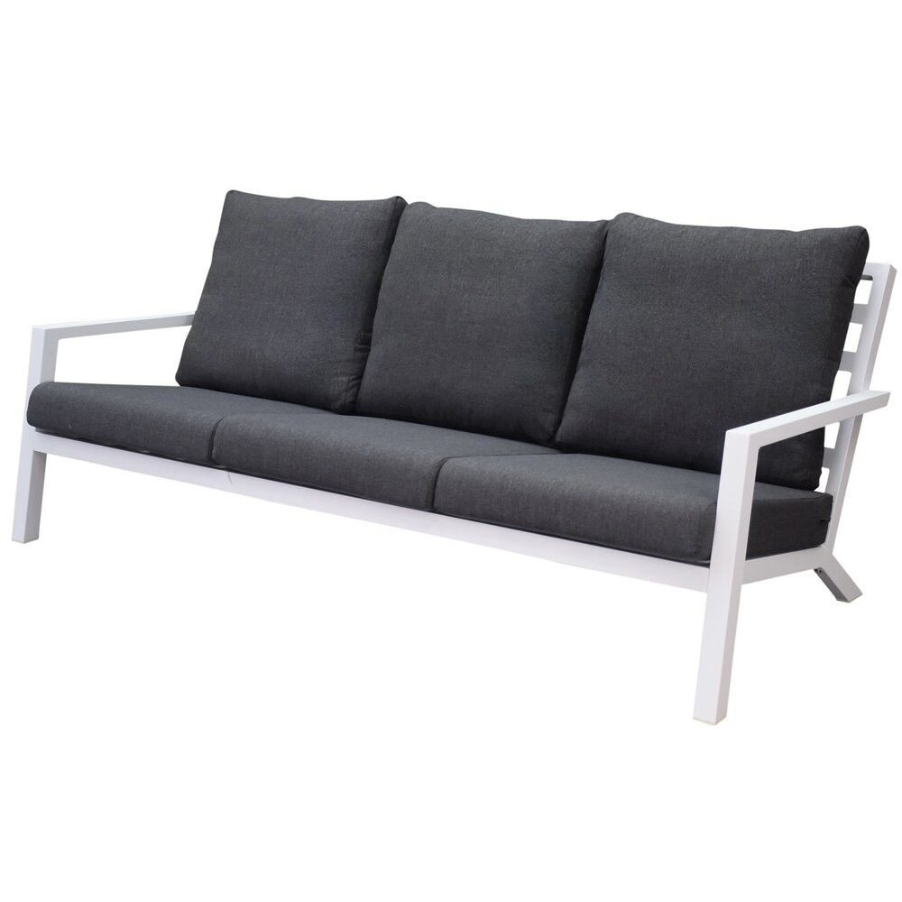 AVH-Collectie Malaga stoel-bank loungeset 4-delig wit aluminium